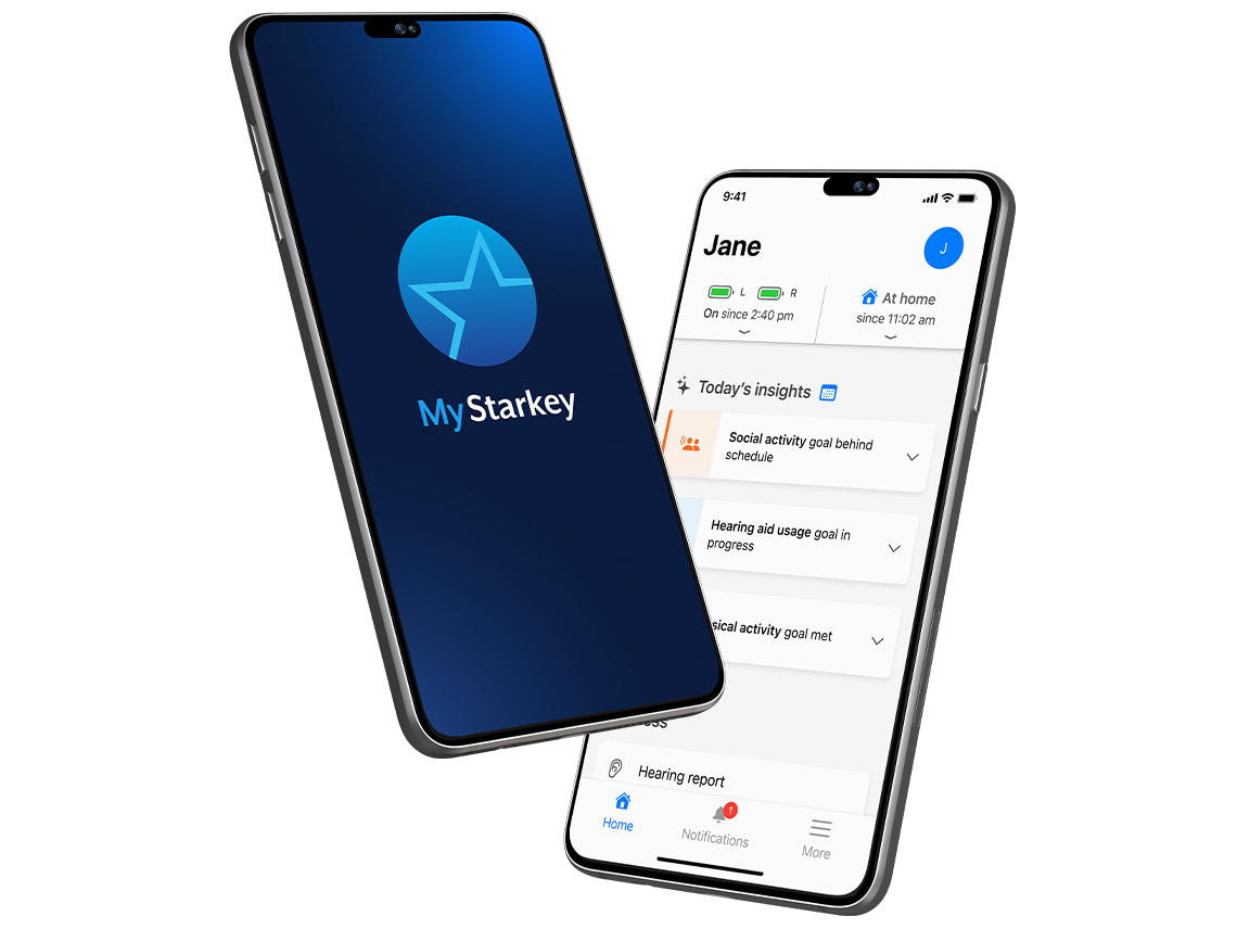My Starkey app screens.