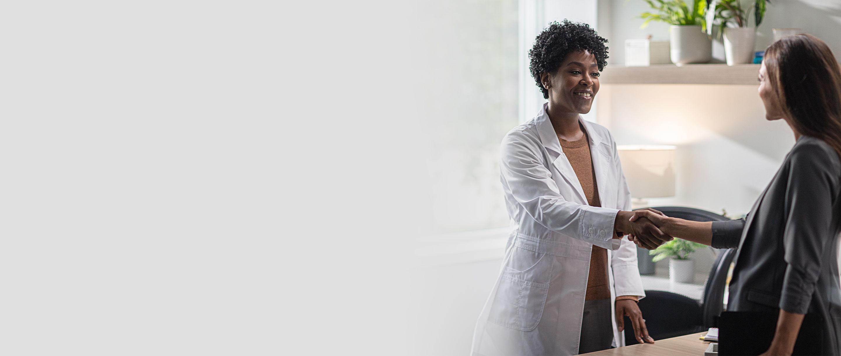 Hearing professional greeting female