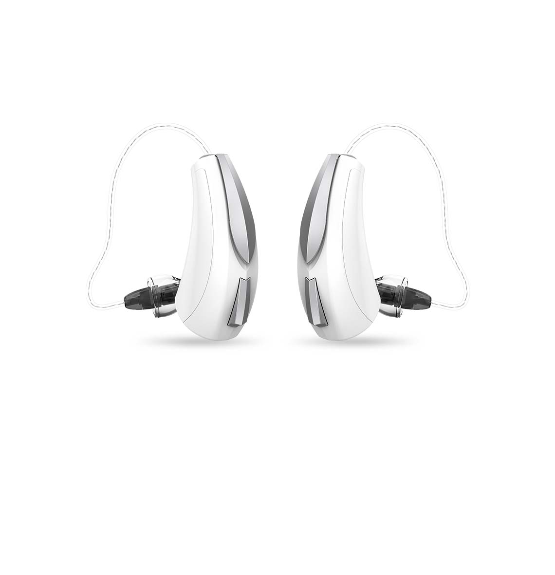 A pair of Bright White with Sterling micro RIC 312s
