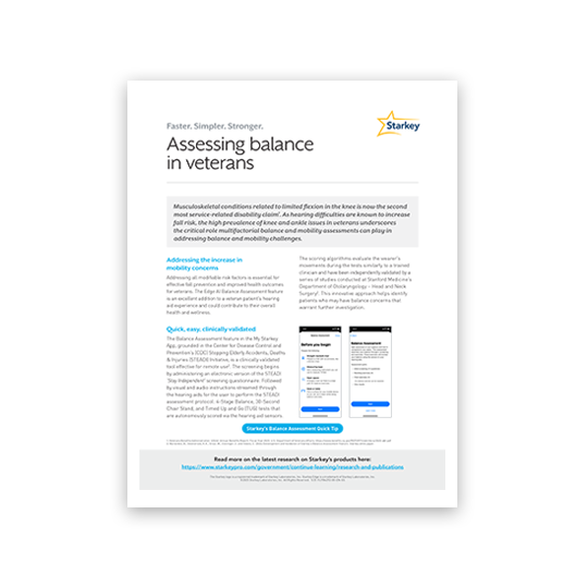 Assessing balance in veterans